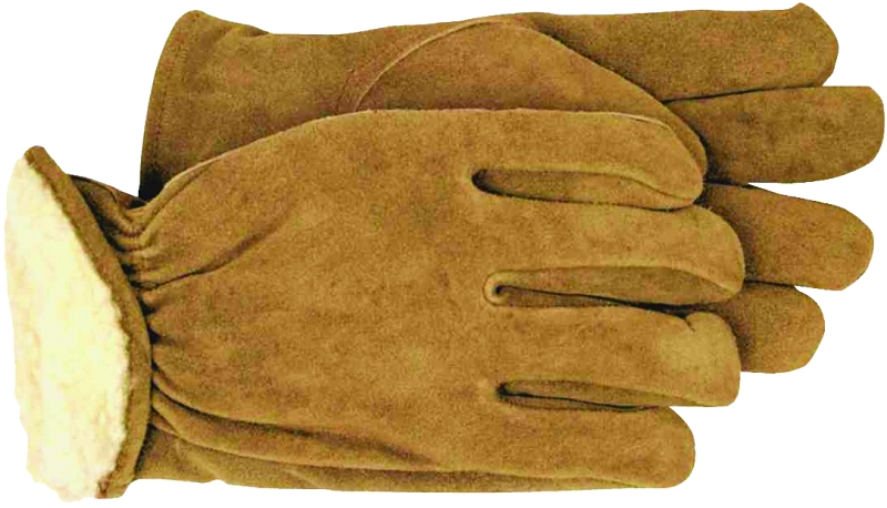BOSS 4176M Driver Gloves, Men's, M, Keystone Thumb, Open, Shirred Elastic Back Cuff, Cowhide Leather, Brown