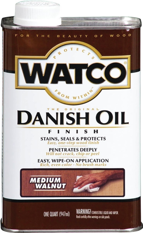 Watco 242223 Danish Oil, Medium Walnut, Liquid, 1 qt, Can