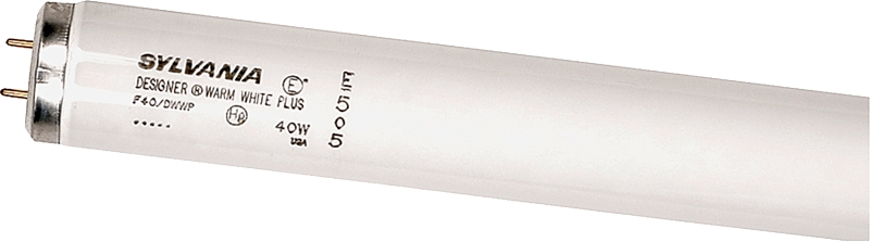 Sylvania 24755 Fluorescent Bulb, 40 W, T12 Lamp, Medium Lamp Base, 2200 Lumens, 5000 K Color Temp