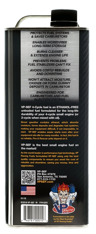 VP Racing 6201 4-Cycle Small Engine Fuel, Hydrocarbon, 128 oz