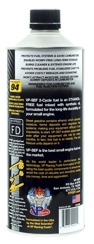 VP Racing 6295 Pre-Mixed Small Engine Fuel, Aromatic Hydrocarbon, Red, 32 oz