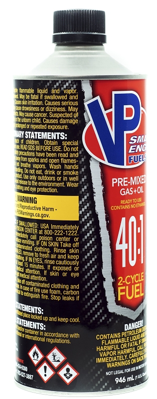 VP Racing 6295 Pre-Mixed Small Engine Fuel, Aromatic Hydrocarbon, Red, 32 oz