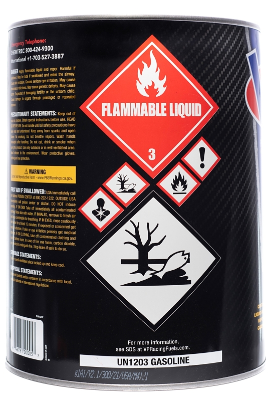 VP Racing 6232 50:1 Pre-Mixed Small Engine Fuel, Aromatic Hydrocarbon, Blue, 5 gal Pail