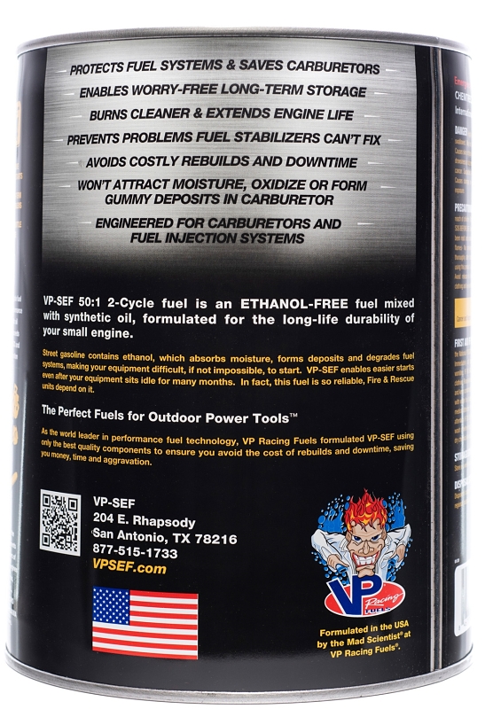 VP Racing 6232 50:1 Pre-Mixed Small Engine Fuel, Aromatic Hydrocarbon, Blue, 5 gal Pail
