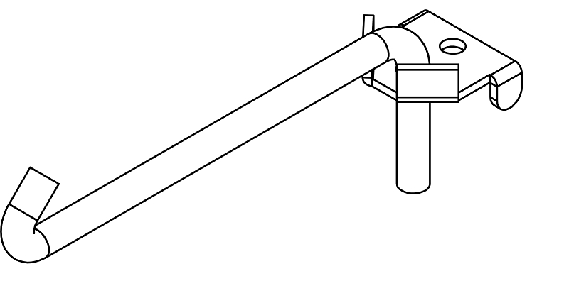 ARM DIVIDER VERT RD 45DEG 12IN