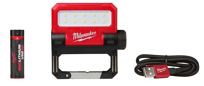Milwaukee ROVER 2114-21 Flood Light, 10-Lamp, LED Lamp, White Light, 550 Lumens Lumens, Plastic Fixture