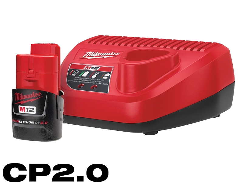Milwaukee 48-59-2420 Battery/Charger Starter Kit, 12 V Battery, 2 Ah