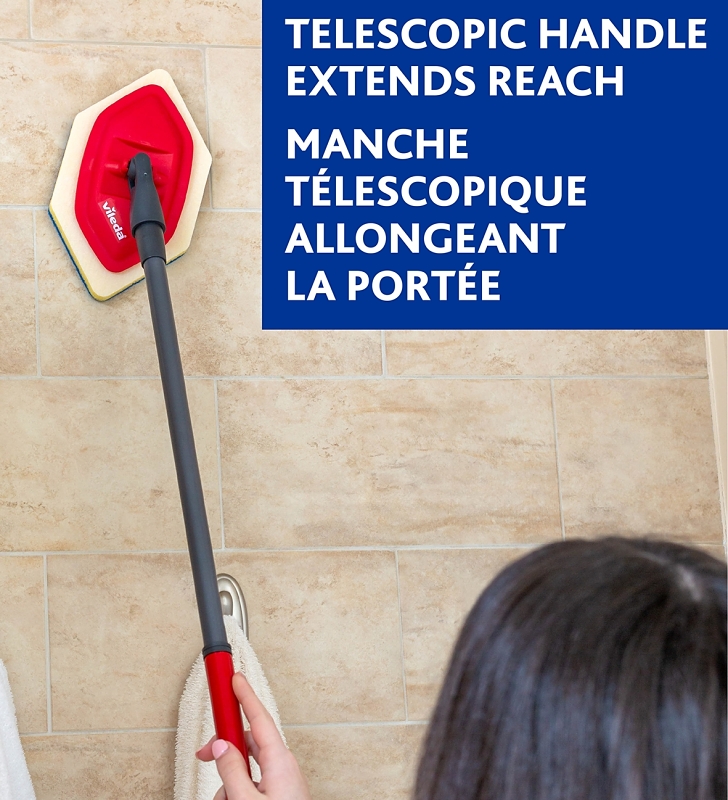 Vileda Bath Magic 120394 Bathroom Mop, Red Mop Head