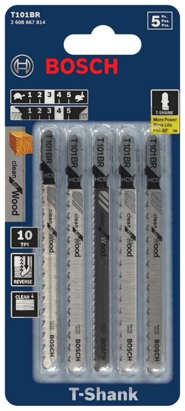 Bosch T101BR Jig Saw Blade, 4 in L