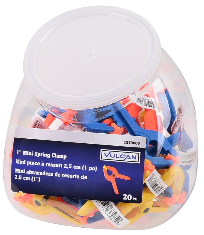 Vulcan JLWCX007-1 Spring Clamp, 1 in Clamping, Nylon, Blue/Orange/Yellow