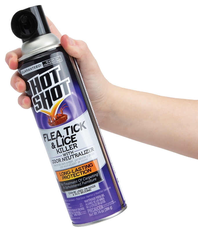 Hot Shot HG-2118 Tick and Lice Killer, Liquid, Spray Application, 14 oz, Aerosol Can