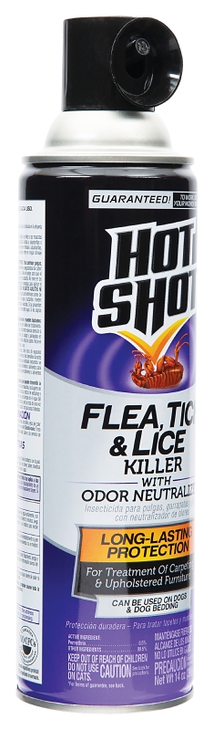 Hot Shot HG-2118 Tick and Lice Killer, Liquid, Spray Application, 14 oz, Aerosol Can