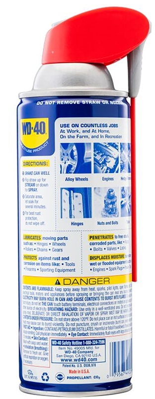 WD-40 SMART STRAW 490057 Lubricant, 12 oz, Aerosol Can, Liquid