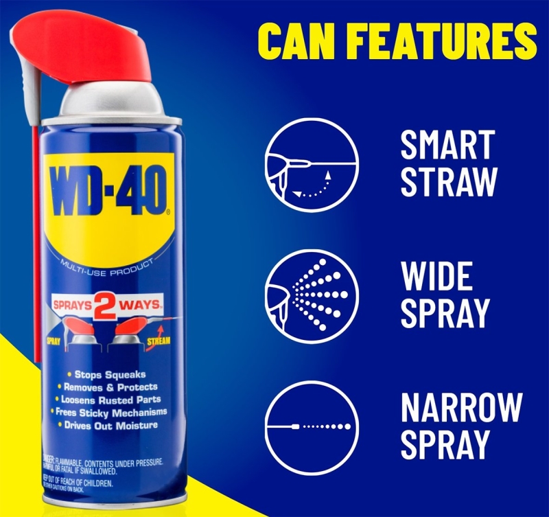 WD-40 SMART STRAW 490057 Lubricant, 12 oz, Aerosol Can, Liquid
