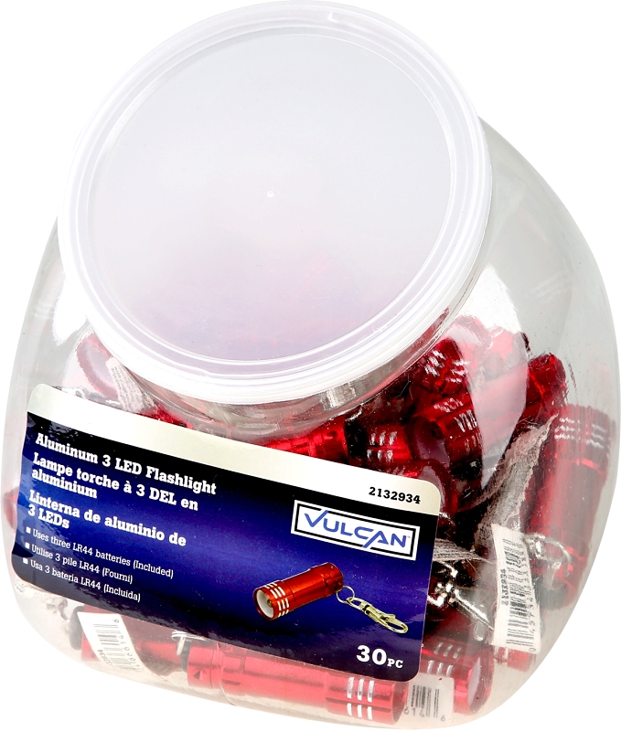 Vulcan 81-863 Key Chain, Snap Key Ring Ring, 1-3/4 in L Ring, Aluminum Case, Red