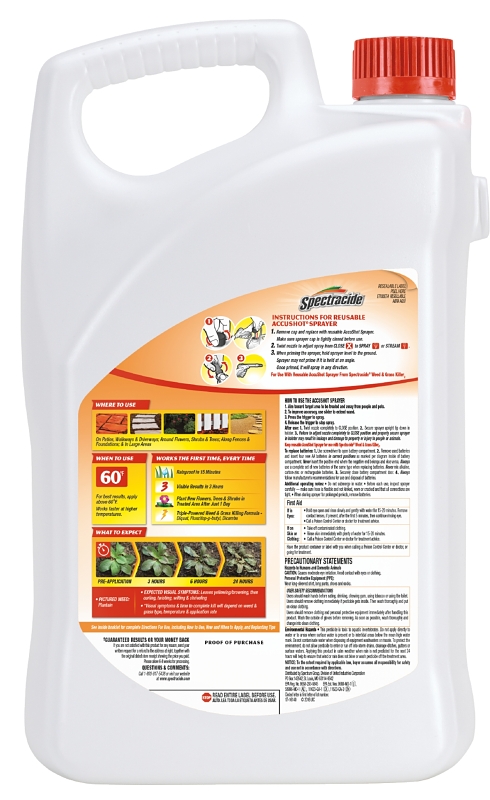 Spectracide HG-96371 Weed and Grass Killer, Liquid, Amber, 1.33 gal Can, Mild Aromatic