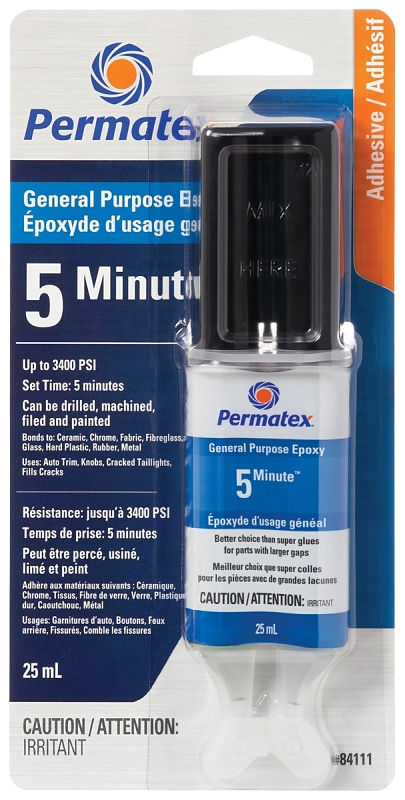 Permatex 84111 Gel Epoxy, Clear, Liquid, 0.84 oz Carded