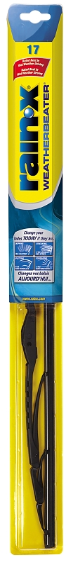 Rain-X Weatherbeater 79817 Wiper Blade, Spine Blade, 17 in L Blade, Rubber/Steel