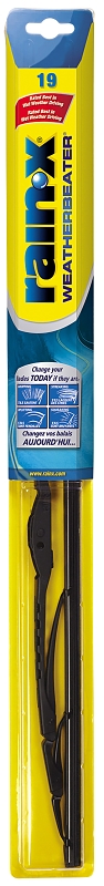 Rain-X Weatherbeater 79819 Wiper Blade, Spine Blade, 19 in L Blade, Rubber/Steel