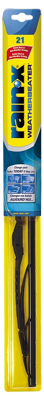 Rain-X Weatherbeater 79821 Wiper Blade, Spine Blade, 21 in L Blade, Rubber/Steel