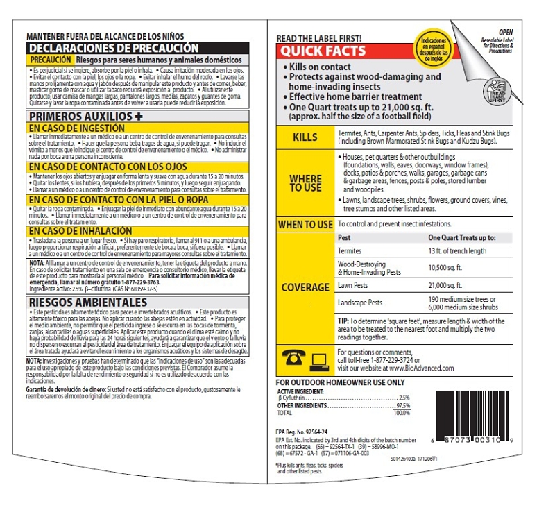 BioAdvanced 700310B Ant and Termite Killer, Liquid, Brush, Spray Application, 32 oz Bottle