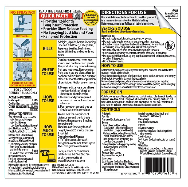 BioAdvanced 701615A Tree and Shrub Protect and Feed, Liquid, 1 gal Can