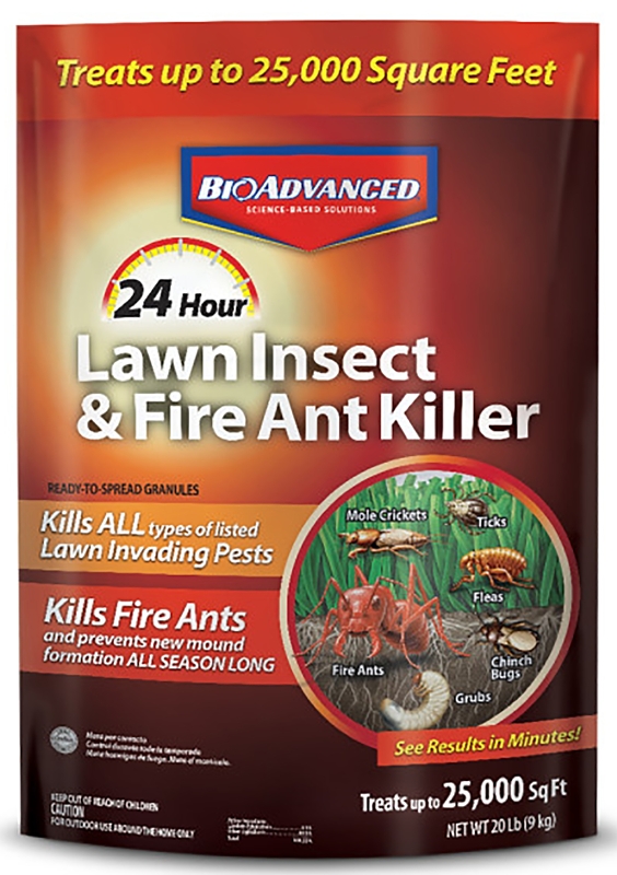 BioAdvanced 700910G Lawn Insect and Fire Ant Killer, Granular, Outdoor, 20 lb