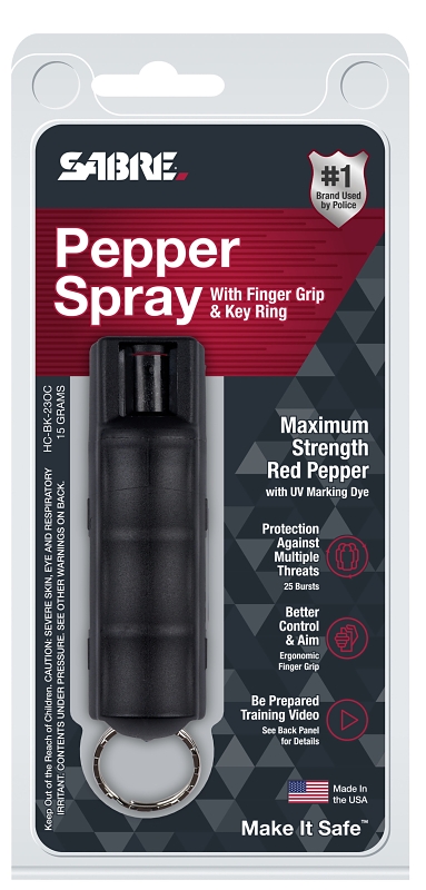 Sabre HC-BK-23OC Pepper Spray with Black Ring, Pungent