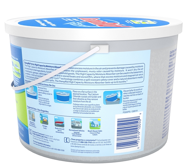 DampRid FG50FSSB High-Capacity Moisture Absorber, 2 lb Tub, Solid