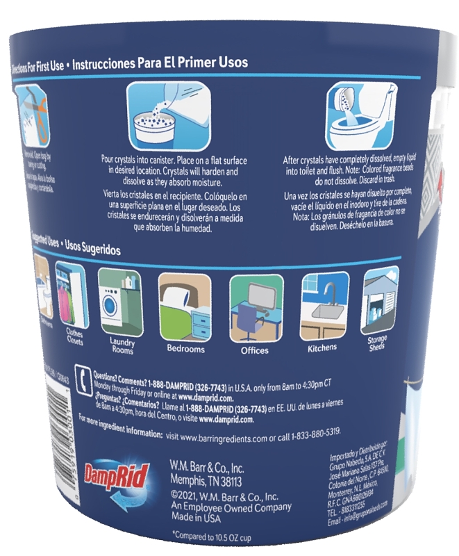 DampRid FG01PLSB Refillable Moisture Absorber, 11 oz Tub, Solid, Pure Linen