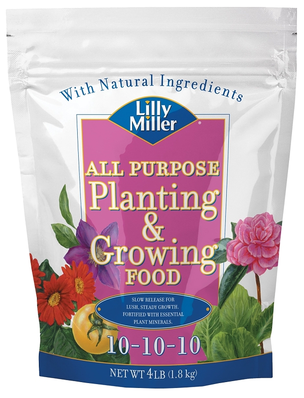 Lilly Miller 100099085 All-Purpose Planting and Growing Fertilizer, 4 lb Bag, Solid, 10-10-10 N-P-K Ratio