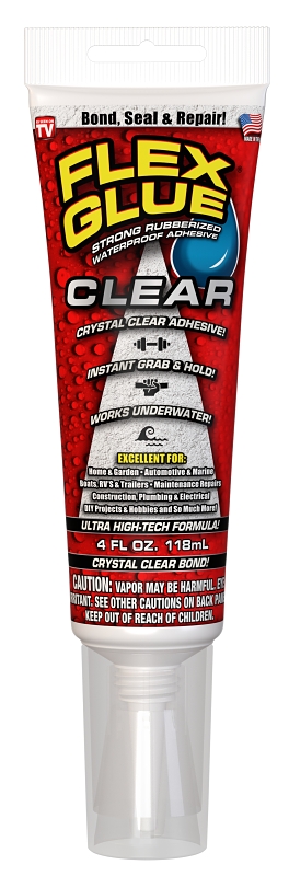 Flex Glue GFSWHTC04 Construction Adhesive, Clear, 4 oz, Tube