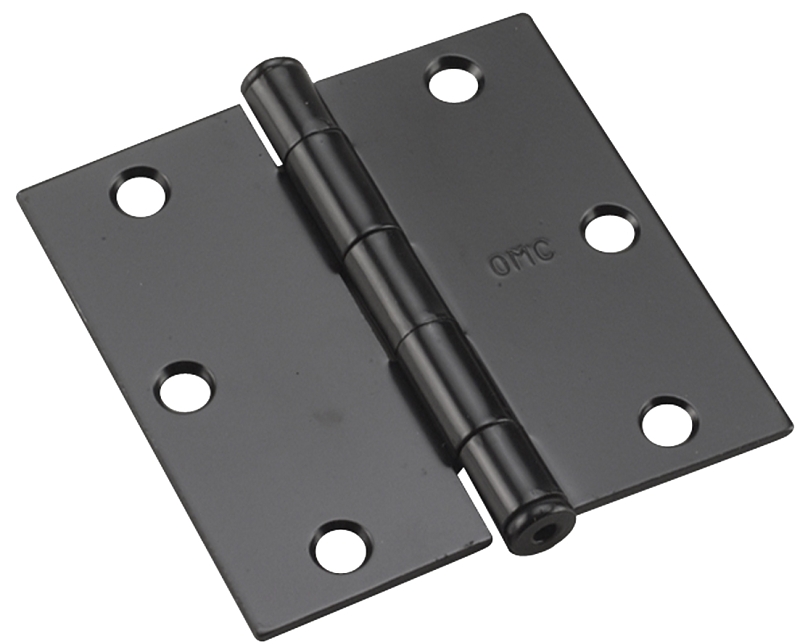 Onward 828FBR Butt Hinge, 3-1/2 in H Frame Leaf, 3/32 in Thick Frame Leaf, Black, Removable Pin, Full-Mortise