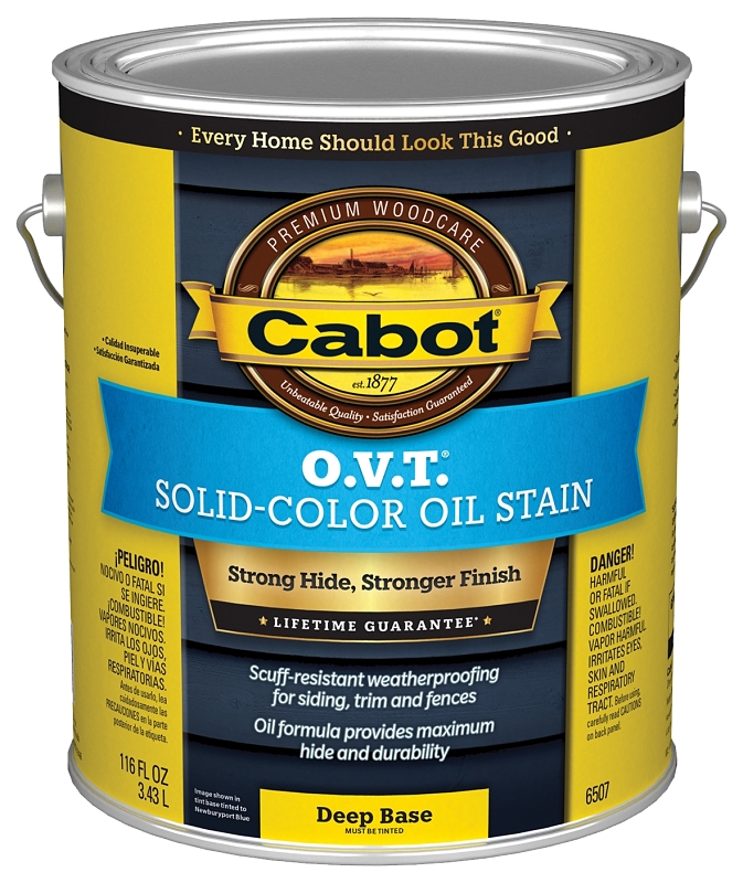 Cabot O.V.T. 140.0006507.007 Oil Stain, Flat, Deep Base, Liquid, 1 gal