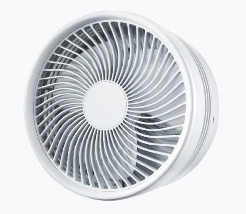 Bell+Howell MY FOLDAWAY 7039 2-in-1 Rechargeable Floor and Table Fan, 3 V, Plastic Housing Material, White