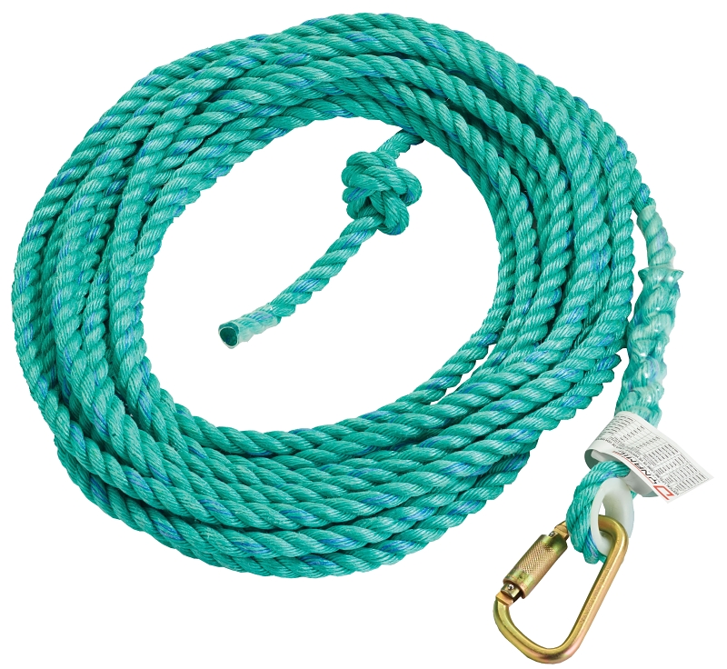 Safety Works FP16EPS50 Vertical Rope Lifeline, 352 lb, 50 ft L Line, 16 mm W Line