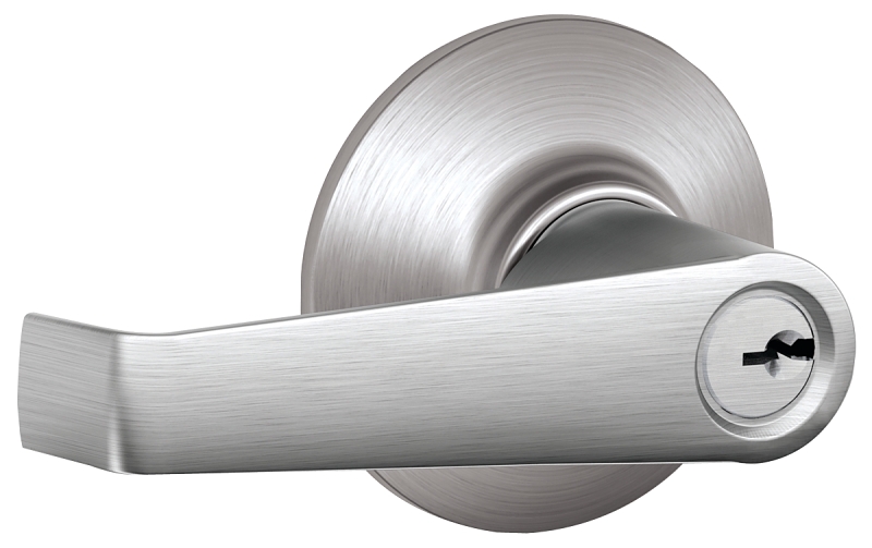 Schlage Elan Series F51A CSVELA626 Entry Lever, Mechanical Lock, Satin Chrome, Metal, Residential, 2 Grade