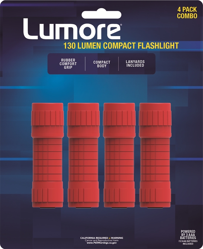 Nebo LUMORE LUM-FLT-0003 Flashlight, AAA Battery, Alkaline Battery, LED Lamp, 130 Lumens, 50 m Beam Distance, Red