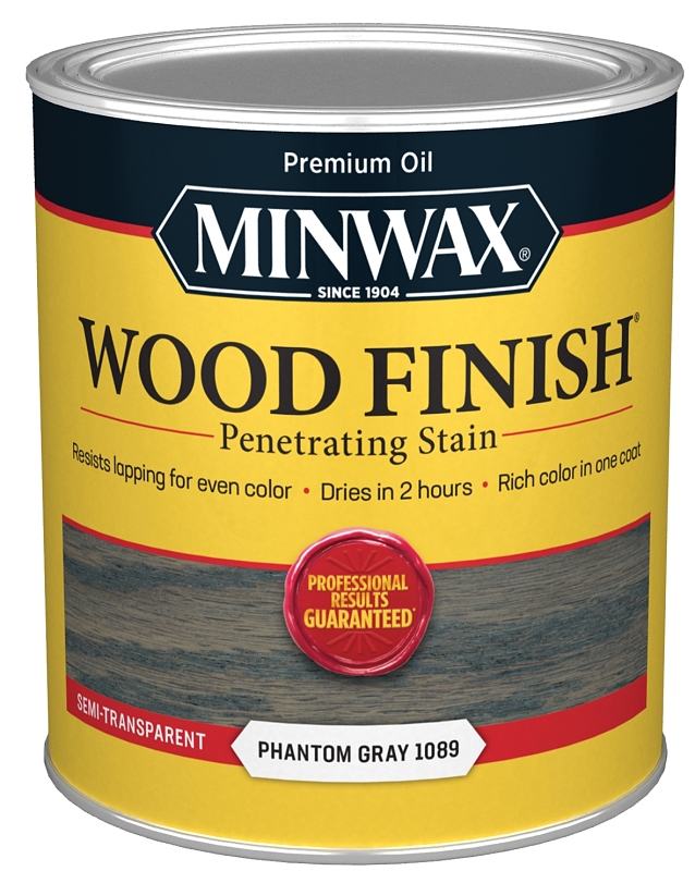 Minwax Wood Finish 118620000 Wood Stain, Phantom Gray, Liquid, 1 qt
