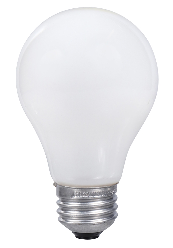 Sylvania 10562 Incandescent Bulb, 25 W, A19 Lamp, Medium Lamp Base, 160 Lumens, 2850 K Color Temp, Soft White Light