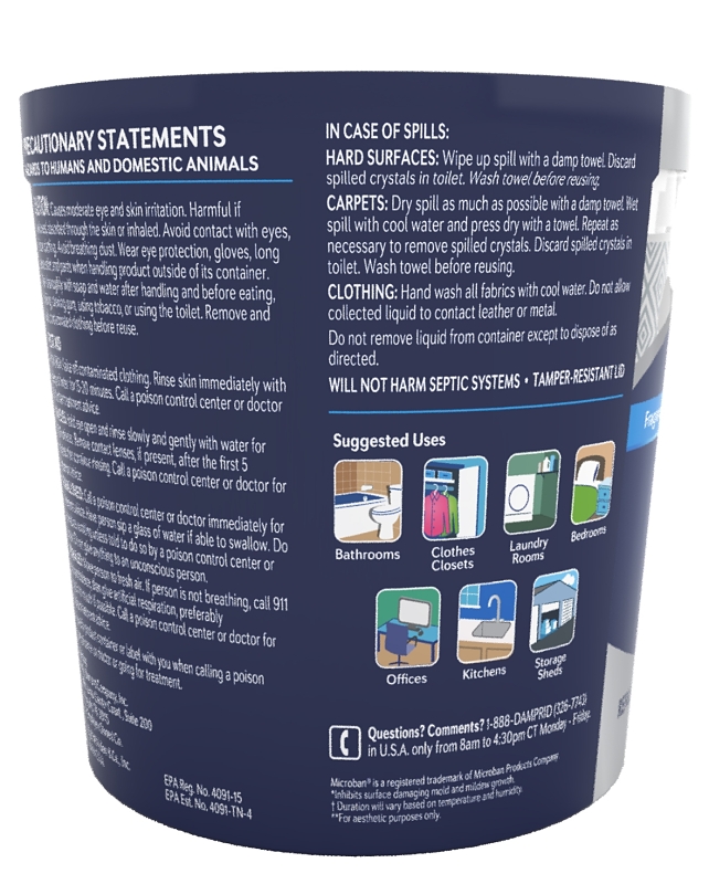 DampRid FG01K Moisture Absorbing System, 10.5 oz Pail, Solid, Odorless