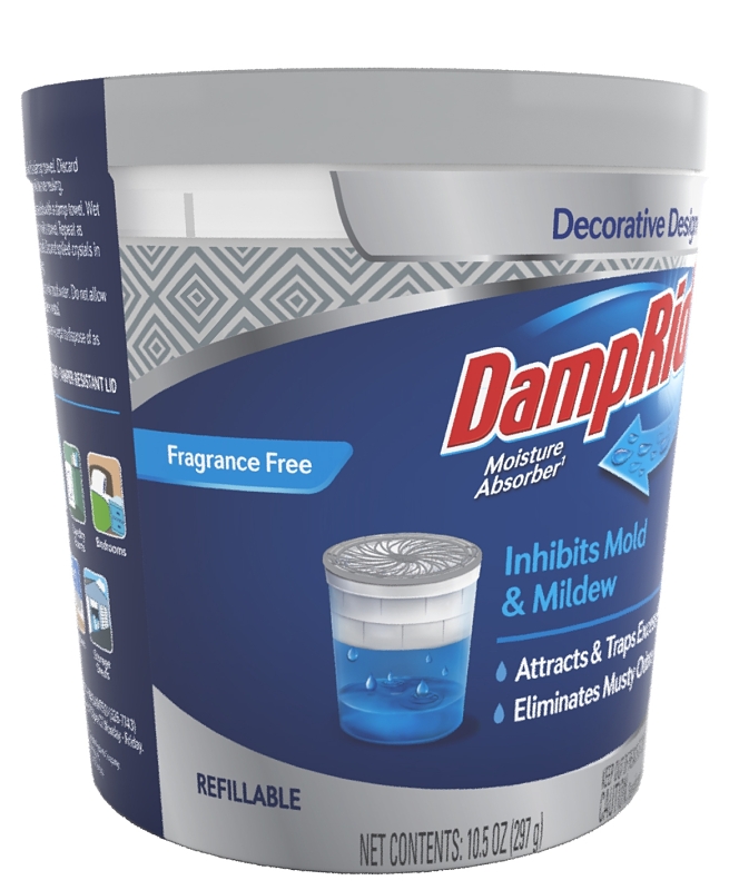 DampRid FG01K Moisture Absorbing System, 10.5 oz Pail, Solid, Odorless
