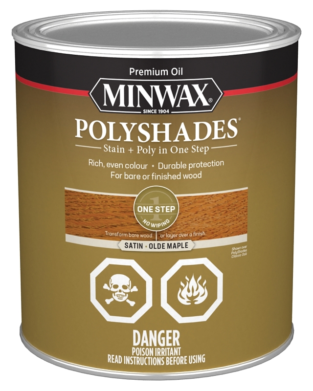 Minwax PolyShades 333034444 Polyurethane, Satin, Liquid, Olde Maple, 946 mL