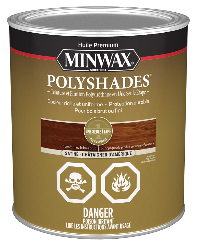 Minwax CM3375300 Polyshades, Satin, Liquid, American Chestnut, 946 mL, Can