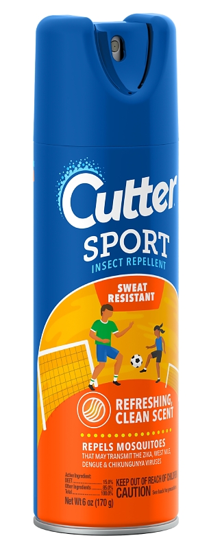 Cutter SPORT HG-96253 Insect Repellent, 6 oz Aerosol Can, Liquid, Light Yellow/Water White, Ethanol