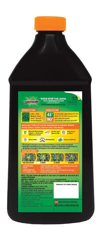 Spectracide HG-96624 Concentrated Weed Killer, Liquid, Brown, Spray Application, 40 oz Container
