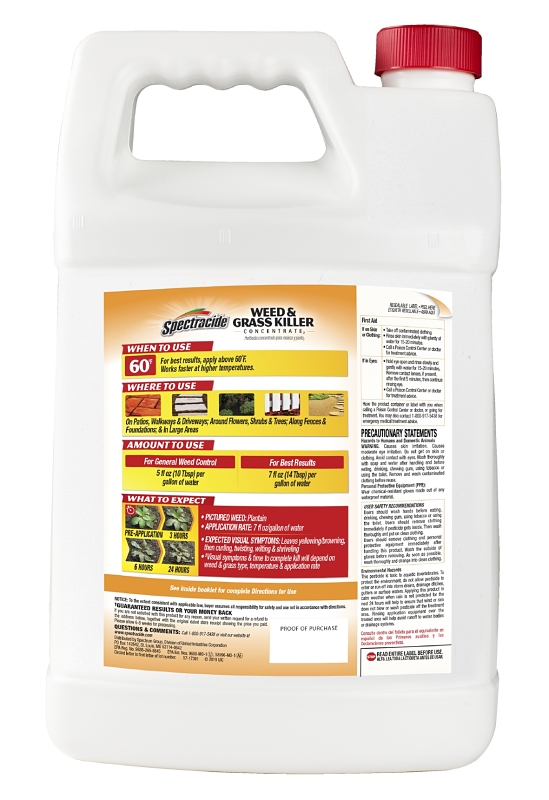 Spectracide HG-96620 Concentrated Weed and Grass Killer, Liquid, Spray Application, 1 gal