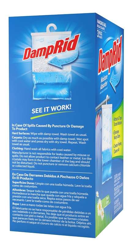 DampRid FG83FSSB Hanging Moisture Absorber, 15.4 oz Box, Solid, Fresh, Odorless
