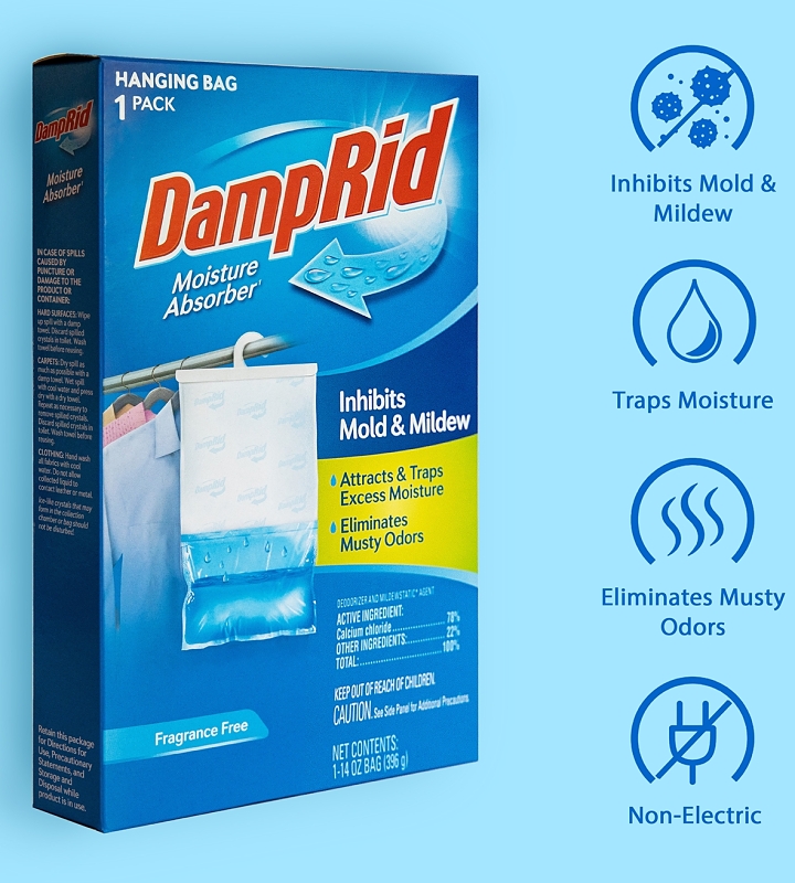 DampRid FG80FF Moisture Absorber, 14 oz, Pellets, Off-White/White