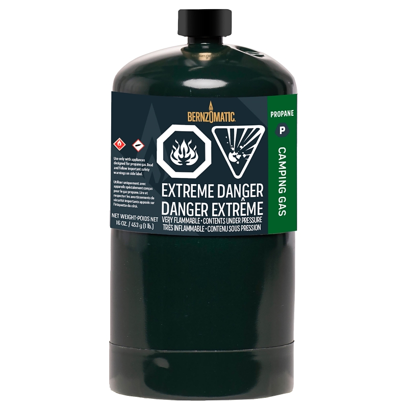 BernzOmatic 327775 Camping Fuel Cylinder, 16.4 oz Cylinder, Rotten Egg